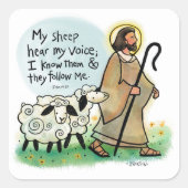 Jesus en Sheep Stickers (Voorkant)