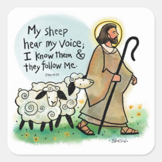 Jesus en Sheep Stickers