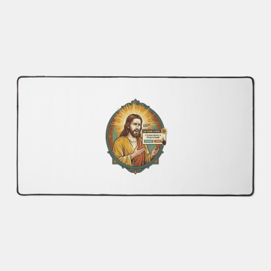 Jesus Ergerlijke Software-update Pop-up Kantoor Hu Bureaumat (Voorkant)