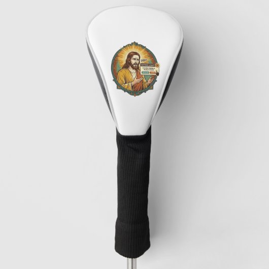 Jesus Ergerlijke Software Update Pop-up Kantoor Hu Golfheadcover (Voorkant)