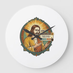 Jesus Ergerlijke Software-update Pop-up Kantoor Hu Grote Klok