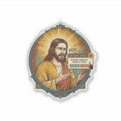 Jesus Ergerlijke Software Update Pop-up Kantoor Hu Sticker (Voorkant)