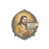 Jesus Ergerlijke Software Update Pop-up Kantoor Hu Sticker (Voorkant)