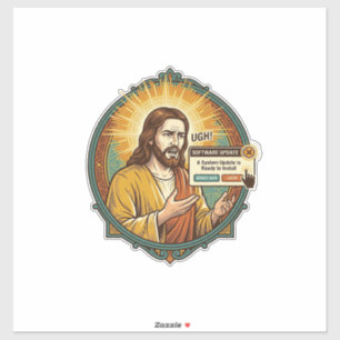 Jesus Ergerlijke Software Update Pop-up Kantoor Hu Sticker
