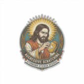 Jesus Ergert Afpellende Sticker Papier Resten Wink (Voorkant)