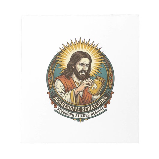 Jesus Ergert Afpellende Sticker Papier Resten Wink Notitieblok (Voorkant)