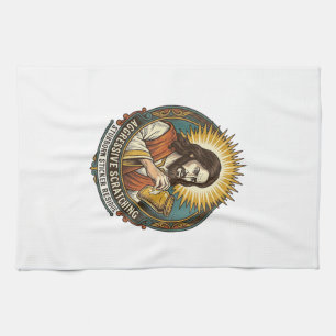 Jesus Ergert Afpellende Sticker Papier Resten Wink Theedoek