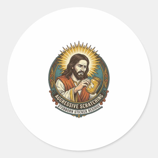 Jesus Ergert Schilferende Sticker Papierresten Win (Voorkant)