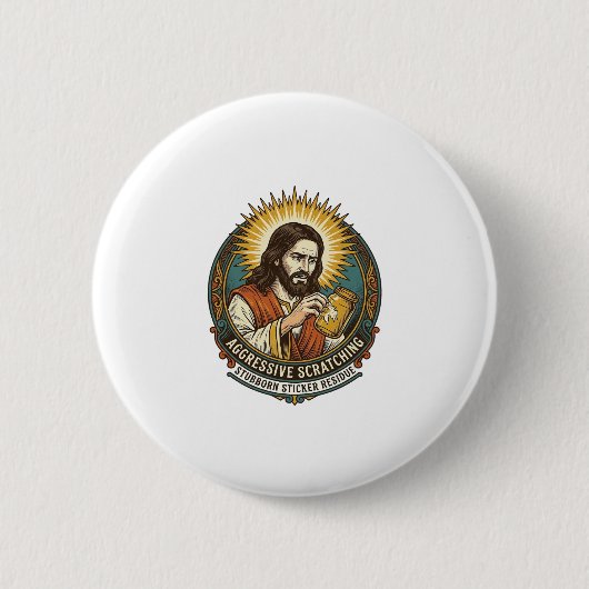 Jesus Ergert Stickerrestpapier Winkel Ronde Button 5,7 Cm (Voorkant)