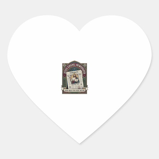 Jesus Evangelie Krant Jezus Krant Christelijk G Hart Sticker (Voorkant)