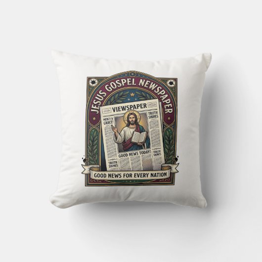 Jesus Evangelie Krant Jezus Krant Christelijk G Kussen (Voorkant)
