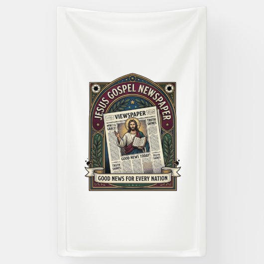 Jesus Evangelie Krant Jezus Krant Christelijk G Spandoek (Verticaal)