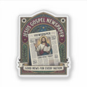 Jesus Evangelie Krant Jezus Krant Christelijk G Sticker (Voorkant)