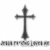 JESUS F#*KING HOUDT VAN MIJ STICKER (Voorkant)