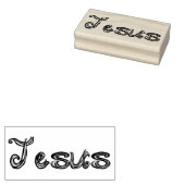 Jesus Fabric Font Letters Rubberstempel (Gestempeld)