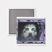 Jesus Face ingelijste kleur Magneet (Voorkant / Achterkant)