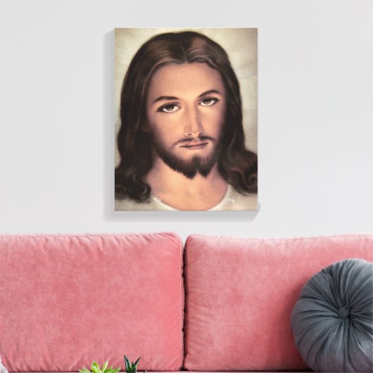 Jesus Face Portret Canvas Afdruk (Insitu (Woonkamer))