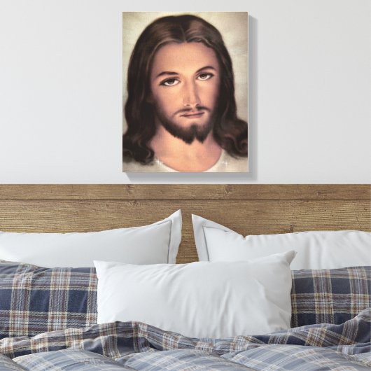 Jesus Face Portret Canvas Afdruk (Insitu (Slaapkamer))