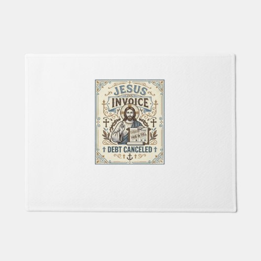 Jesus Factuur Schuld Geannuleerd Jesus Factuur Sch Deurmat (Voorkant)