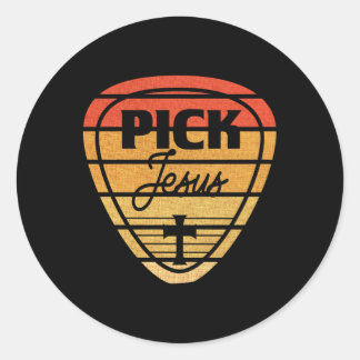 Jesus Faith Christianity Guitar Ronde Sticker