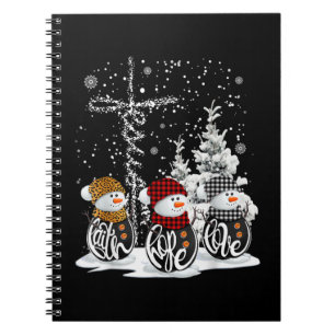 Jesus Faith Hope Love Snowman Funny Xmas voor Chri Notitieboek