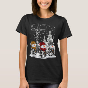 Jesus Faith Hope Love Snowman Funny Xmas voor Chri T-shirt