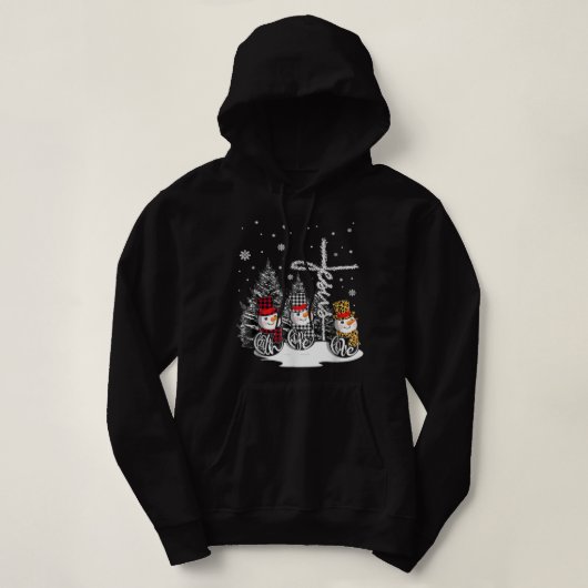 Jesus Faith Hope Love Snowman Kerstmis Christelijk Hoodie (Design voorkant)