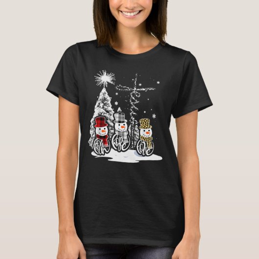 Jesus Faith Hope Love Snowman T-shirt (Voorkant)