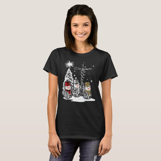 Jesus Faith Hope Love Snowman T-shirt (Voorkant volledig)