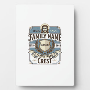 Jesus familienaam Crest Jesus familienaam Crest Ch Fotoplaat