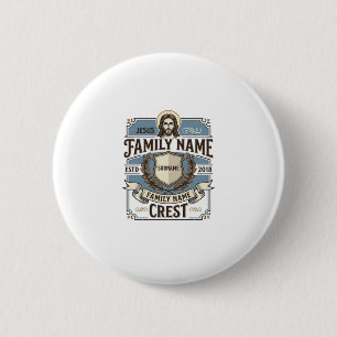 Jesus familienaam Crest Jesus familienaam Crest Ch Ronde Button 5,7 Cm