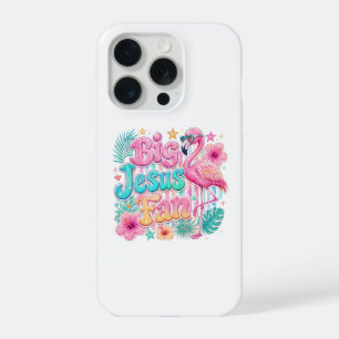 Jesus Fan & Flamingo iPhone Hoesje 15 Pro Case