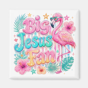 Jesus-fan met flamingo-magneet magneet