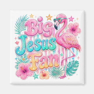 Jesus-fan met flamingo-magneet magneet