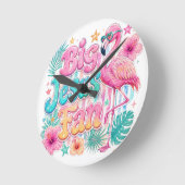 Jesus Fan met Flamingo Ronde Klok (Hoek)