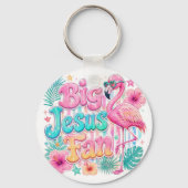 Jesus-fan met flamingo-sleutelhanger  sleutelhanger (Voorkant)