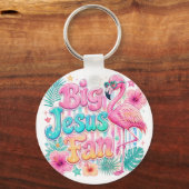 Jesus-fan met flamingo-sleutelhanger  sleutelhanger (Voorkant)