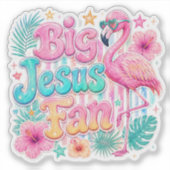 Jesus Fan met Flamingo Sticker (Voorkant)