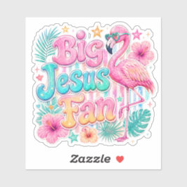 Jesus Fan met Flamingo Sticker