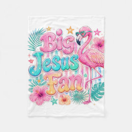 Jesus-fan met flamingodeken fleece deken