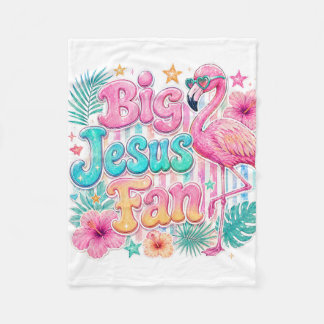Jesus-fan met flamingodeken fleece deken