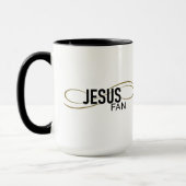 Jesus Fan met Swirl Coffee Mok (Links)