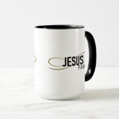 Jesus Fan met Swirl Coffee Mok (Voorkant rechts)