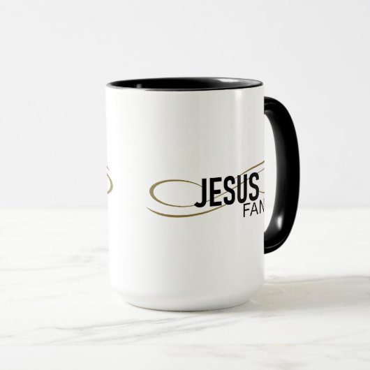 Jesus Fan met Swirl Coffee Mok (Voorkant rechts)