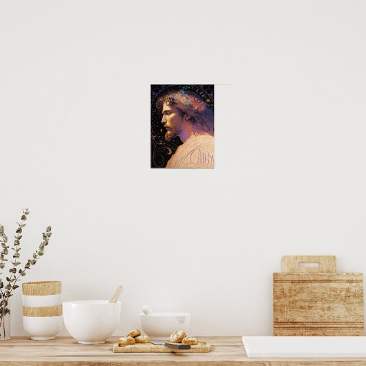 Jesus  Fine Art van Mucha AI Generated Poster (Keuken)