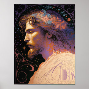 Jesus  Fine Art van Mucha AI Generated Poster