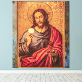Jesus Fine Art Vintage canvas Afdruk (Insitu (Houten vloer))