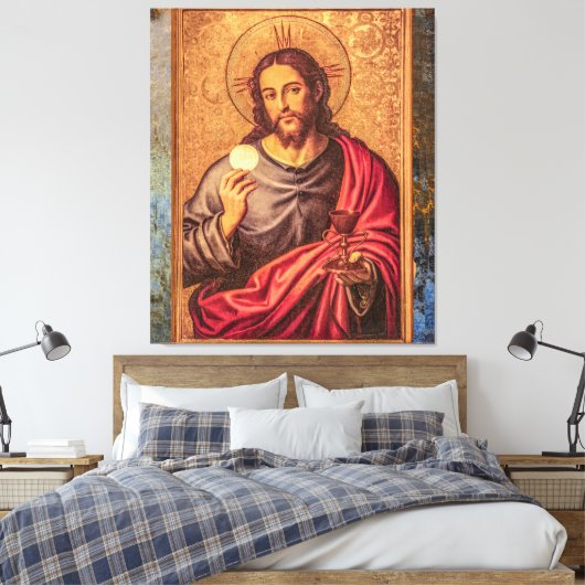 Jesus Fine Art Vintage canvas Afdruk (Insitu (Slaapkamer))