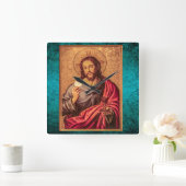 Jesus Fine Art Vintage Vierkante Klok (Huis)