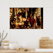 Jesus' First Cleansing of the Temple (John 2:13) Poster (Keuken)